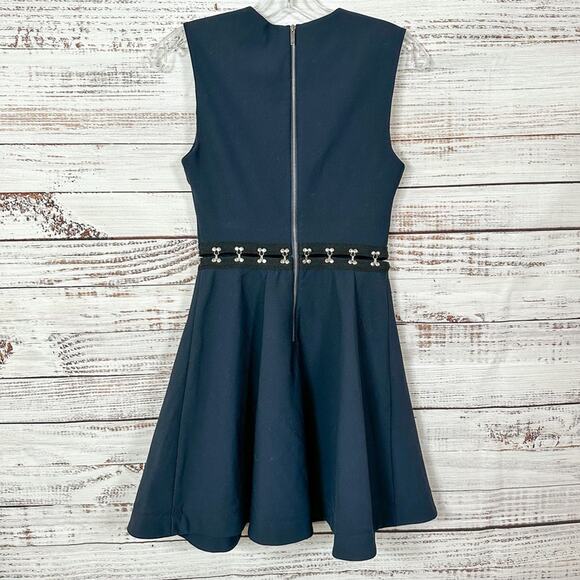 Elizabeth & James Renata Fit and Flare Silver Hardware Cut Out Waist Dress, Sz 0 - Picture 7 of 12